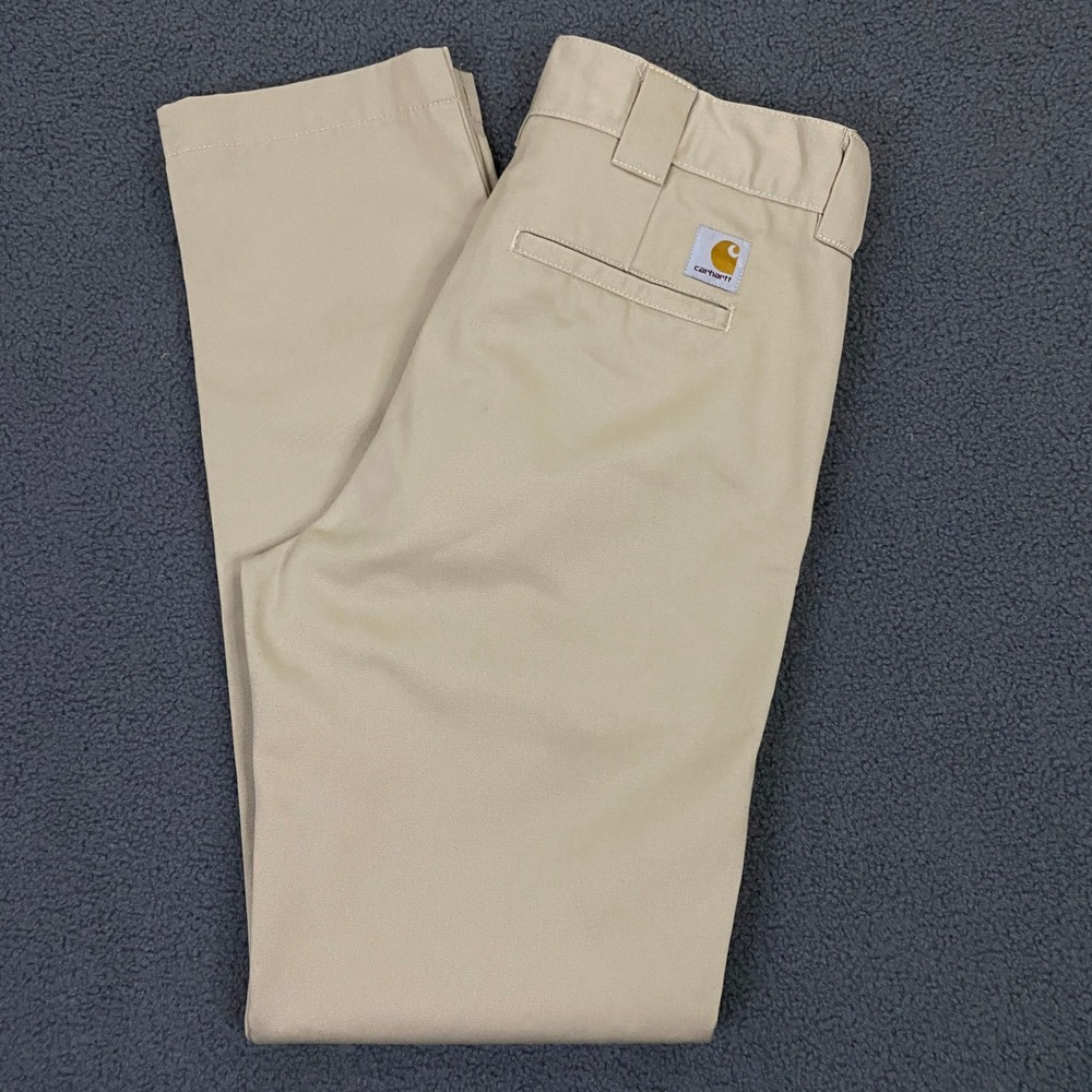 Carhartt WIP Master Pants FITS 32x32 Tan Straight Leg Twill Workwear Chino